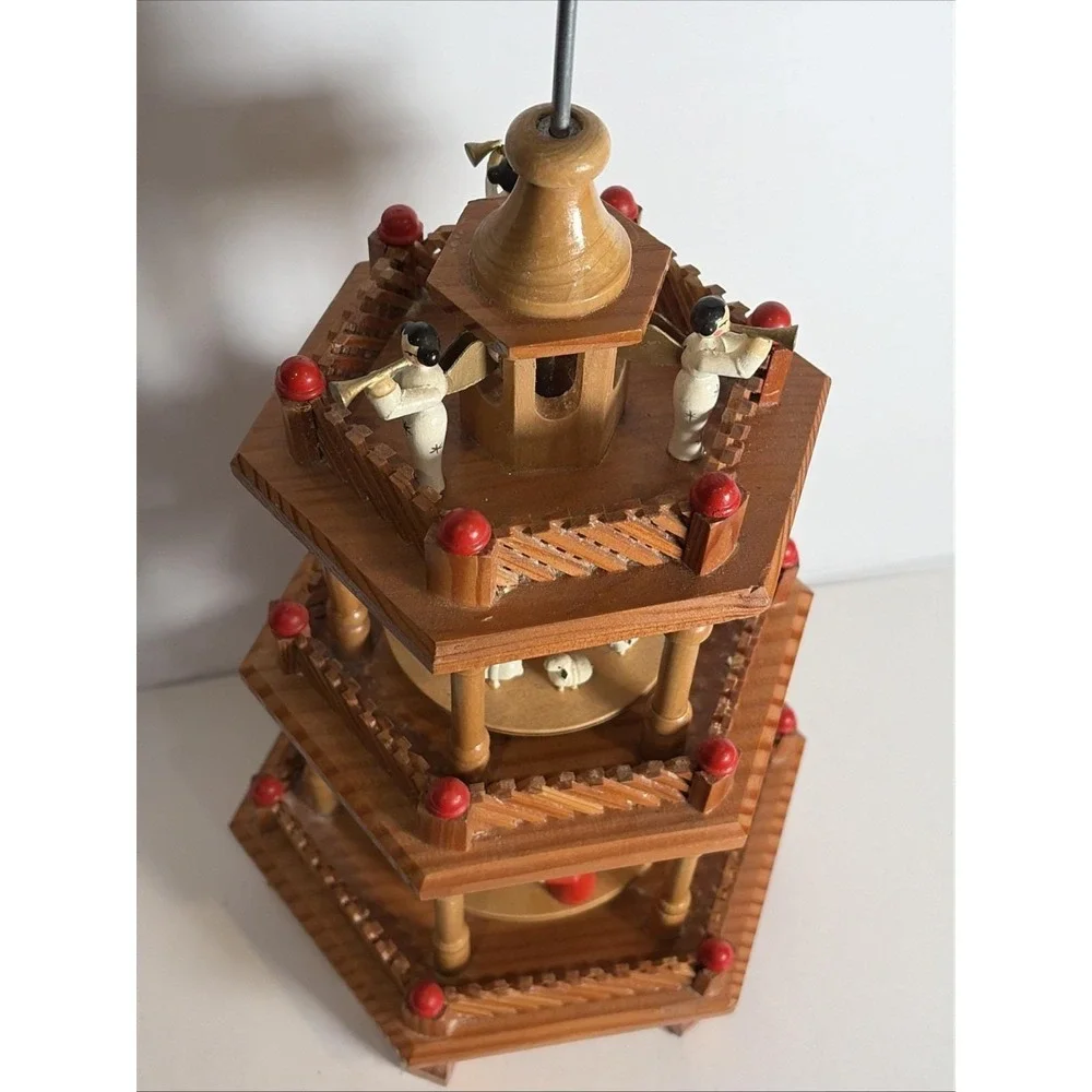 VTG Pyramid Nativity Carousel Parts Make Ornaments Wood Christmas Craft READ